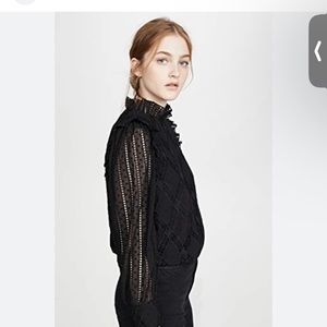 Alice and Olivia Jos puff sleeve blouse